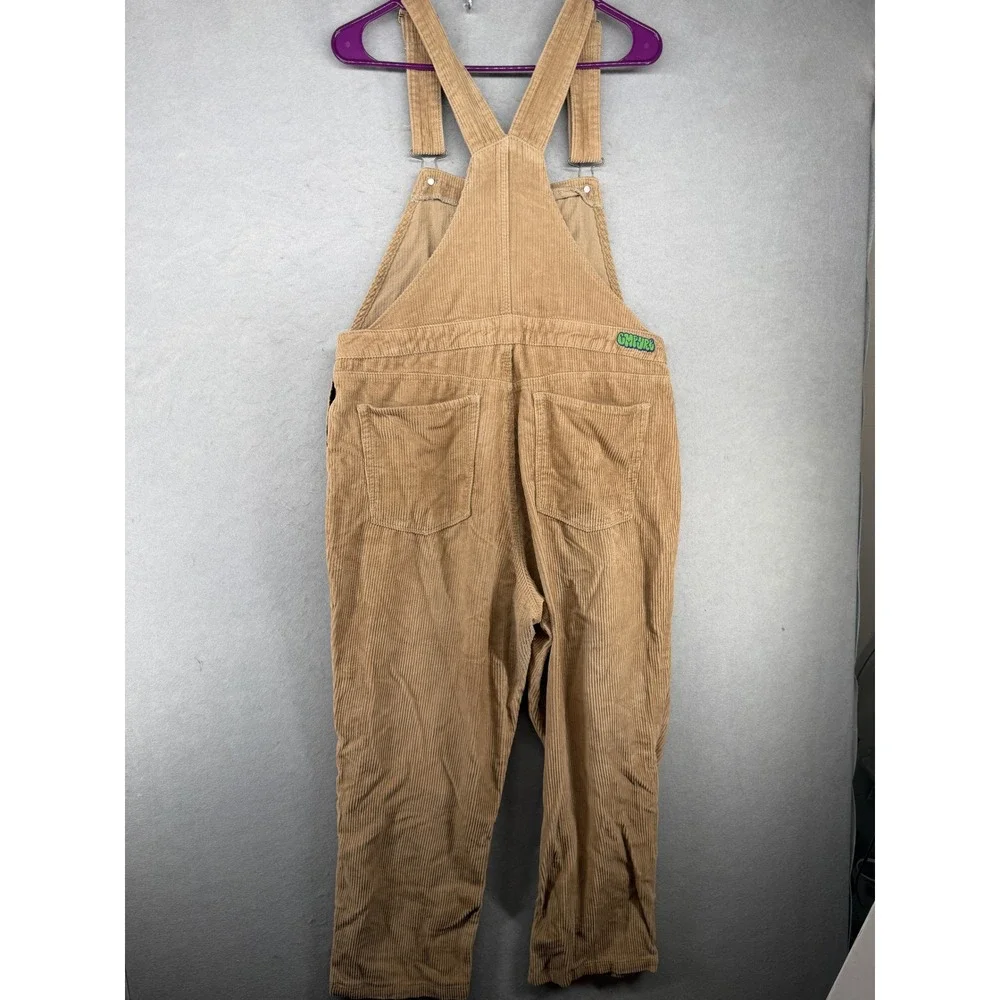 Empyre Tan Corduroy Overalls bib Straight Leg Skate Streetwear Tan Brown XL
